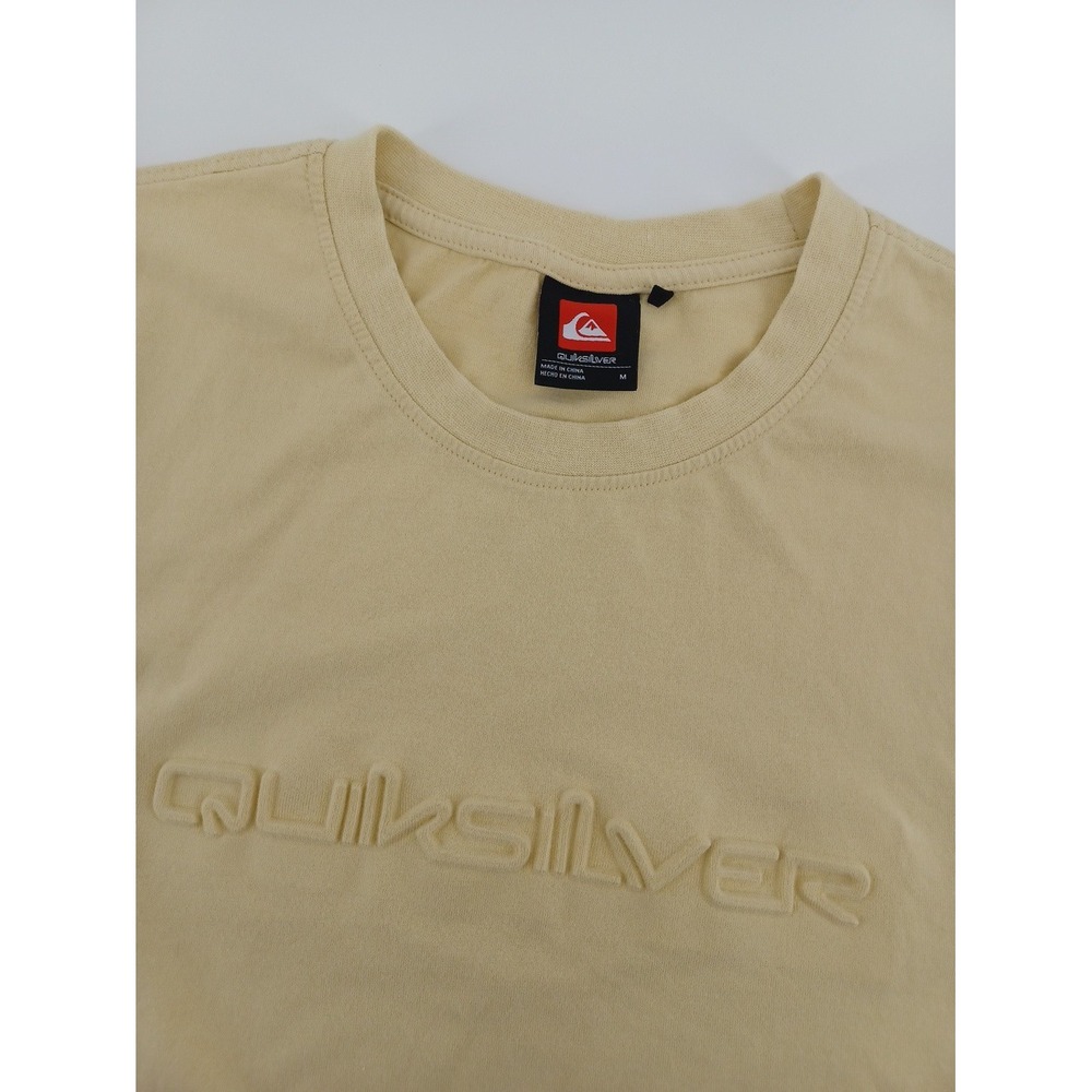 Quiksilver Y2K Mens Meduim Yellow Short Sleeve Tee Shirt